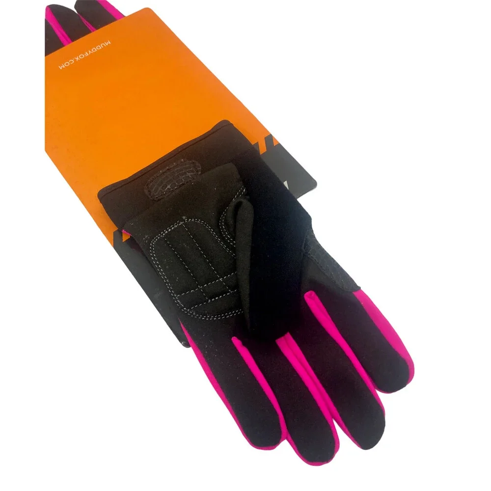 MuddyFox Cycling Gloves Full Finger Black/Pink Lightweight Size Small